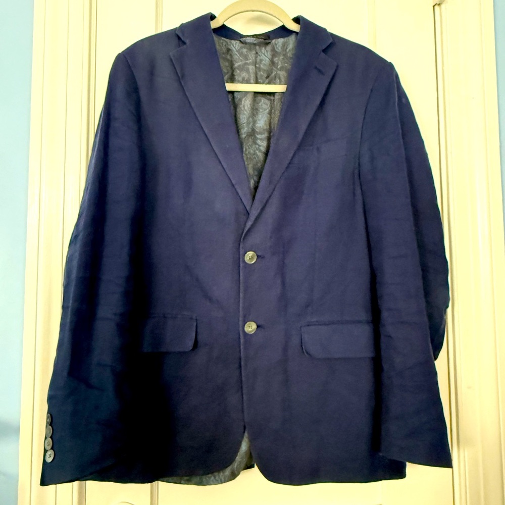 Ralph Lauren Men's Linen Blazer Navy 38R GUC